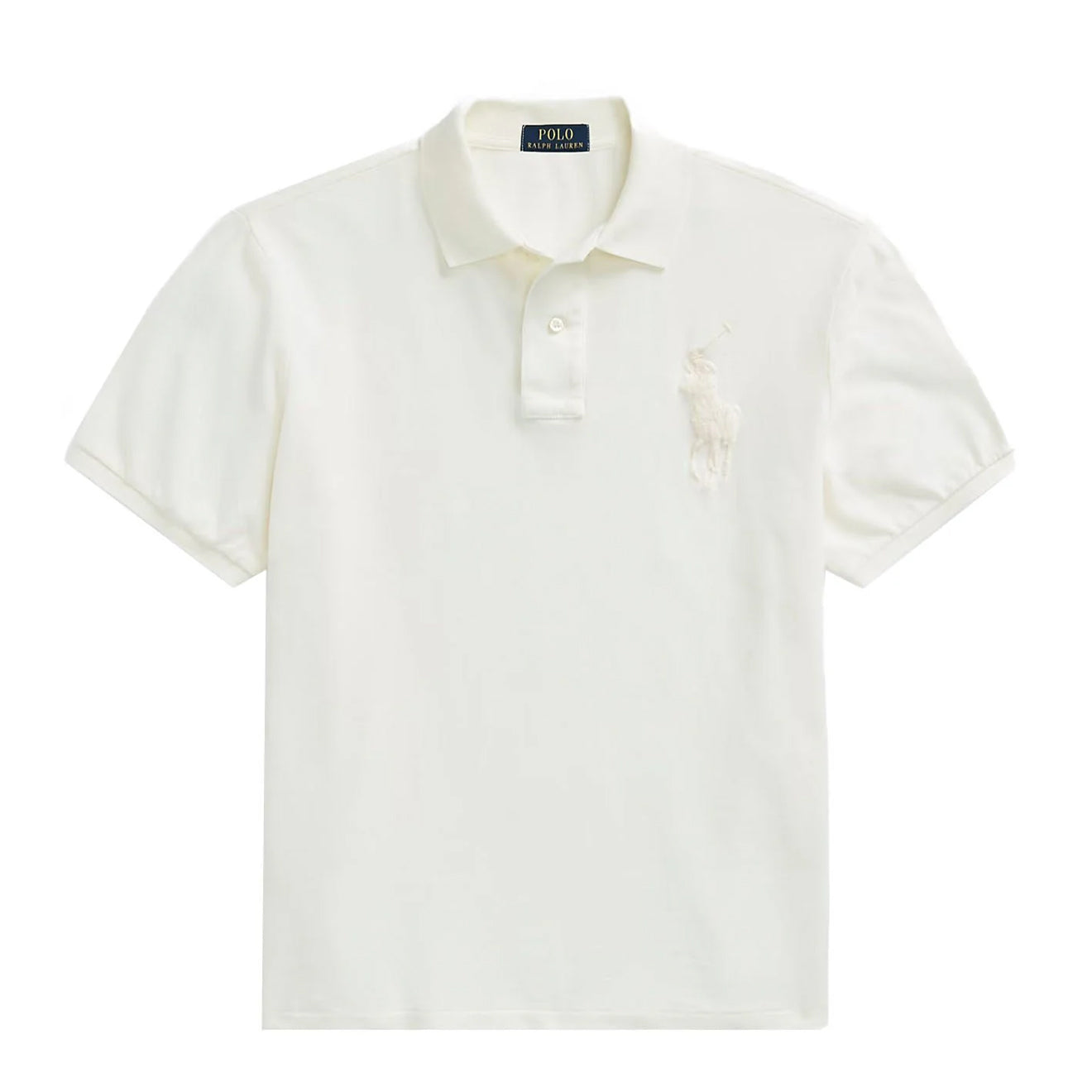 Polo Ralph Lauren Custom Slim Fit Big Pony Mesh Polo Shirt Clubhouse Cream