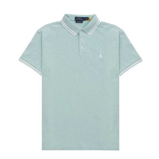 Polo Ralph Lauren Custom Slim Fit Contrast Polo Shirt Celadon / White