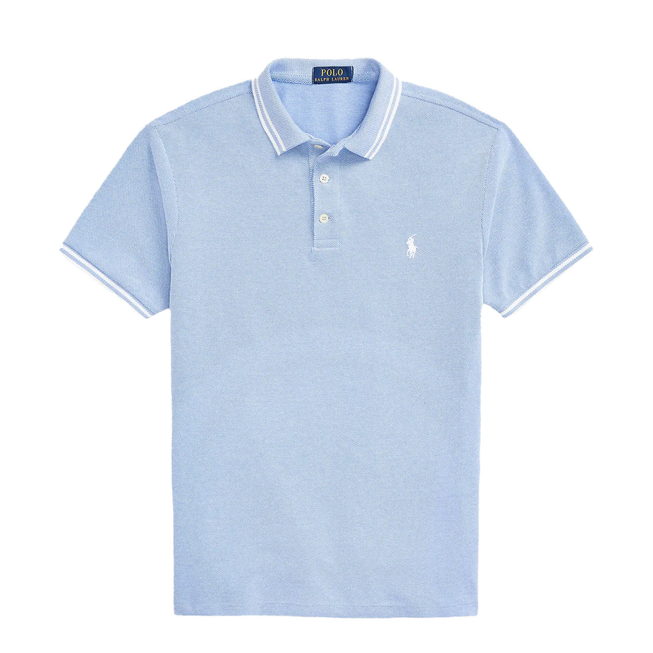 Polo Ralph Lauren Custom Slim Fit Contrast Polo Shirt New England Blue / White - The Sporting Lodge