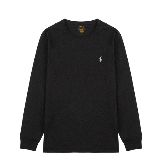 Polo Ralph Lauren Custom Slim Fit Cotton LS T-Shirt Black Heather
