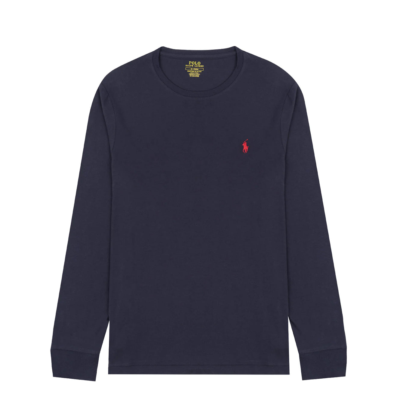 Polo Ralph Lauren Custom Slim Fit Cotton LS T-Shirt Ink Navy Polo Ralph Lauren Custom Slim Fit Cotton LS T-Shirt Ink Navy