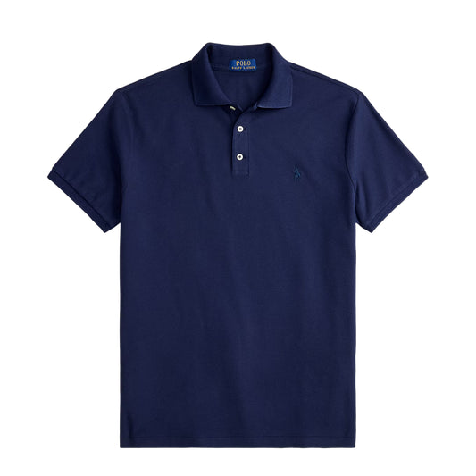 Polo Ralph Lauren Custom Slim Fit Honeycomb-Mesh Polo Shirt Cruise Navy - The Sporting Lodge