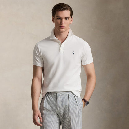 Polo Ralph Lauren Custom Slim Fit Honeycomb - Mesh Polo Shirt White