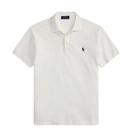 Polo Ralph Lauren Custom Slim Fit Honeycomb-Mesh Polo Shirt White