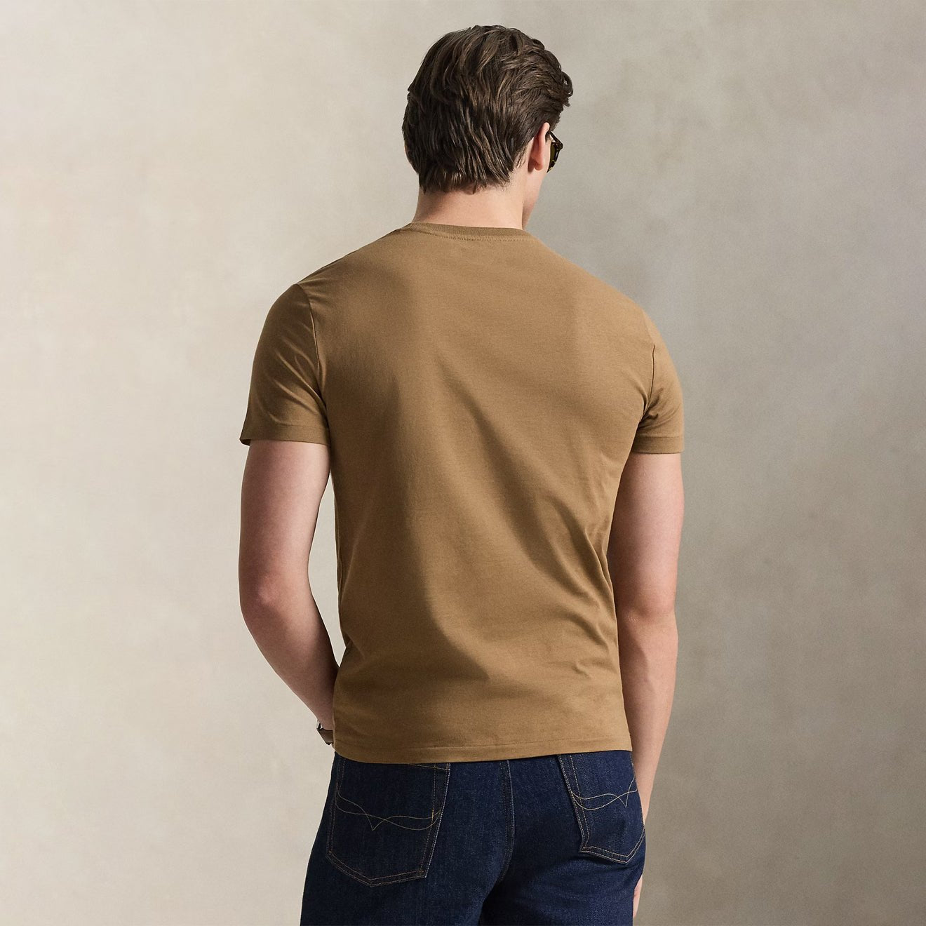 Polo Ralph Lauren Custom Slim Fit Jersey Crewneck T-Shirt RL Brown - The Sporting Lodge
