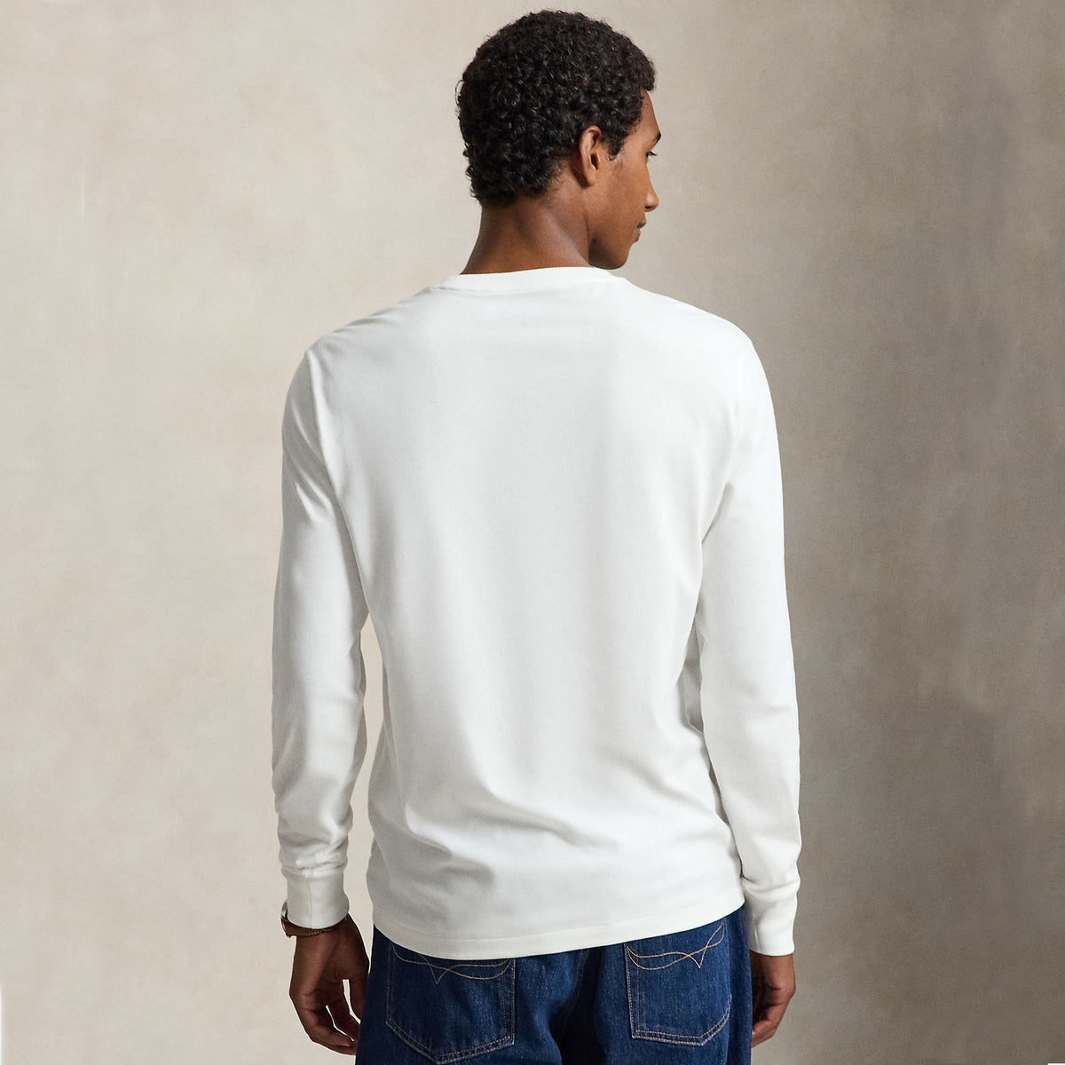 Polo Ralph Lauren Custom Slim Fit L/S Jersey T-Shirt White / C7996
