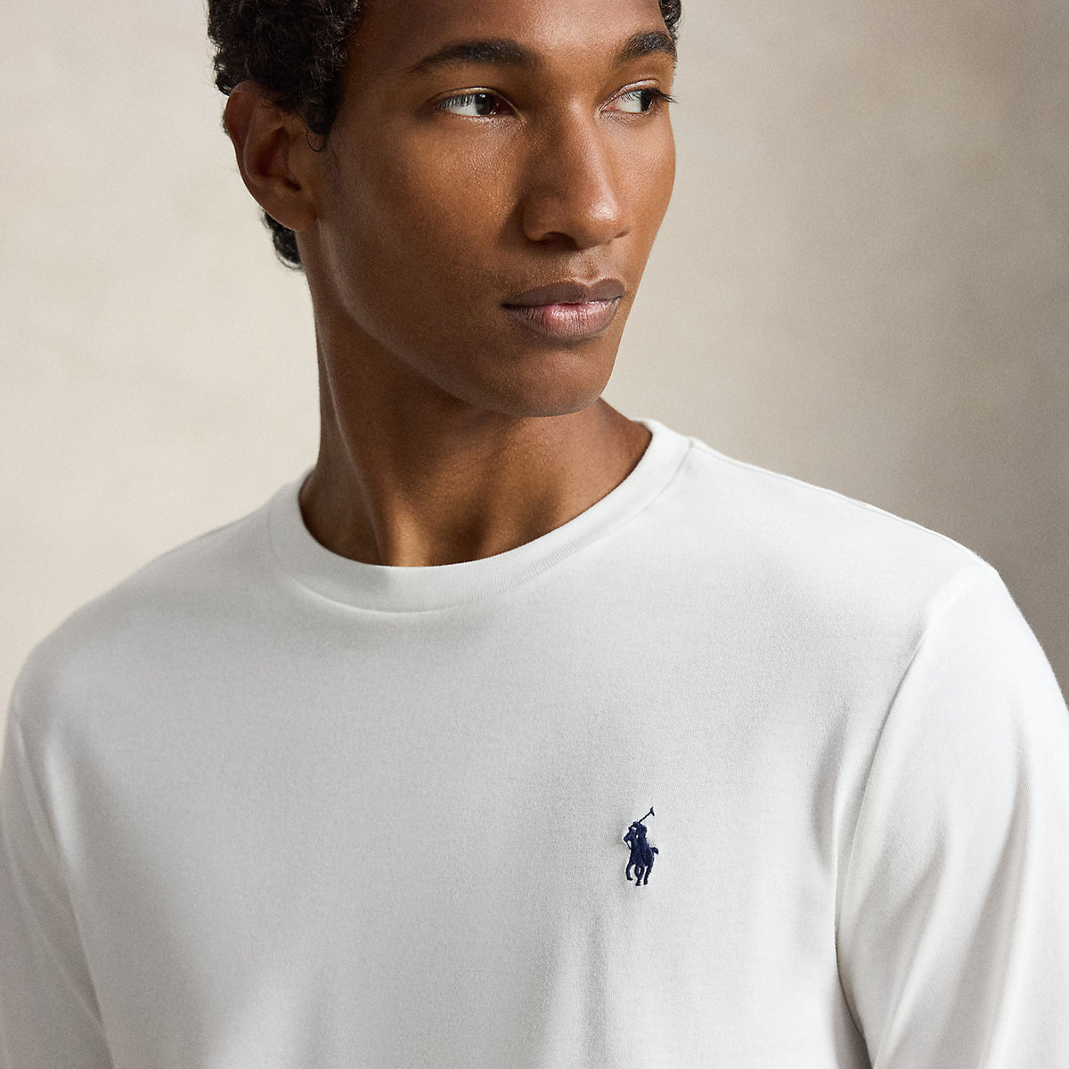 Polo Ralph Lauren Custom Slim Fit L/S Jersey T-Shirt White / C7996