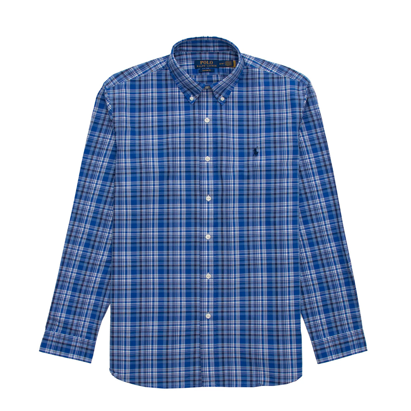 ★★POLO RALPH LAUREN★★ Custom fit poplin shirt blue check Genuine POLO RALPH LAUREN Custom Fit Check Stretch Poplin