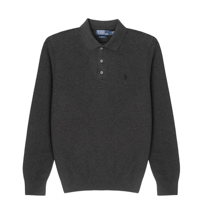 Polo Ralph Lauren Custom Slim Fit Mesh L/S Polo Windsor Heather