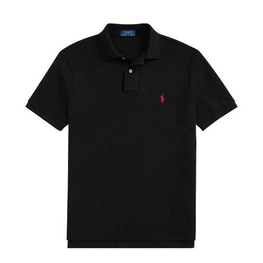Polo Ralph Lauren Custom Slim Fit Mesh Polo Shirt Black