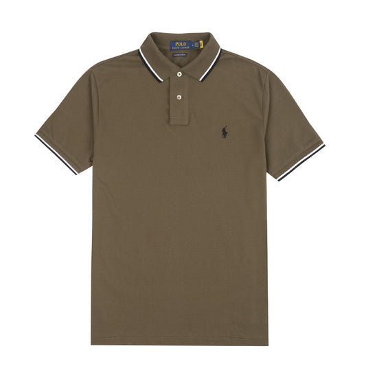 Polo Ralph Lauren Custom Slim Fit Mesh Tipped Polo Defender Green