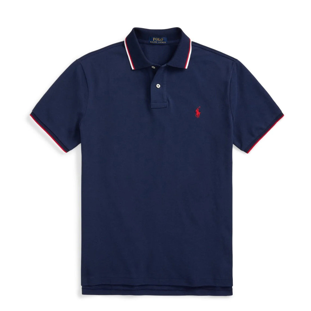 Polo Ralph Lauren Custom Slim Fit Mesh Tipped Polo Newport Navy
