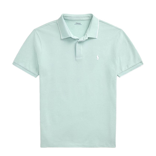 Polo Ralph Lauren Custom Slim Fit Stretch Oxford Mesh Polo Celadon/White