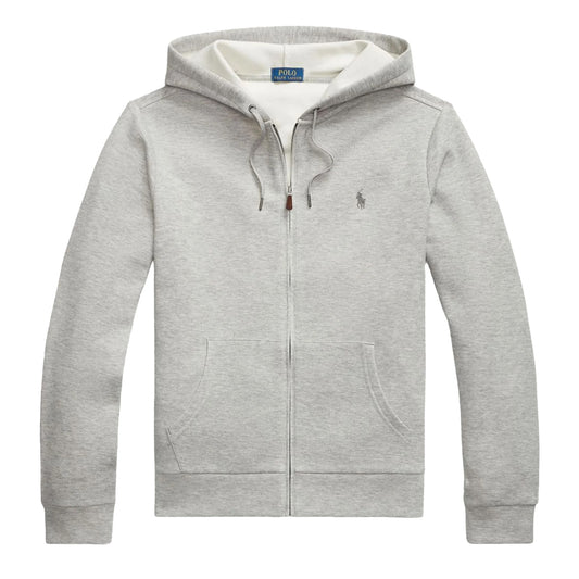 Polo Ralph Lauren Double-Knit Mesh Full-Zip Hoodie Andover Heather - The Sporting Lodge