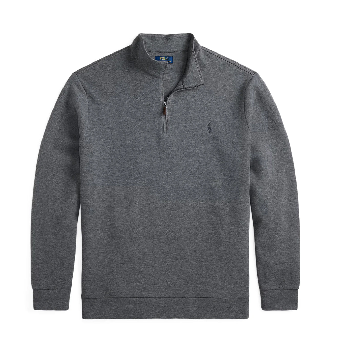 Polo Ralph Lauren Double-Knit Mesh Quarter-Zip Pullover Fortress Grey Heather - The Sporting Lodge