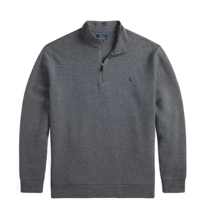 Polo Ralph Lauren Double-Knit Mesh Quarter-Zip Pullover Fortress Grey Heather - The Sporting Lodge