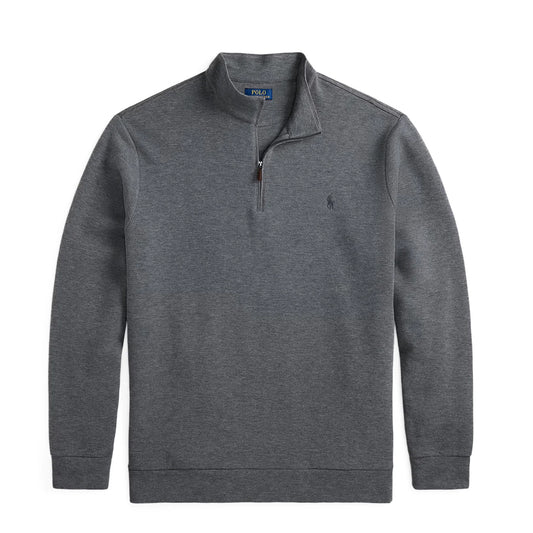 Polo Ralph Lauren Double-Knit Mesh Quarter-Zip Pullover Fortress Grey Heather