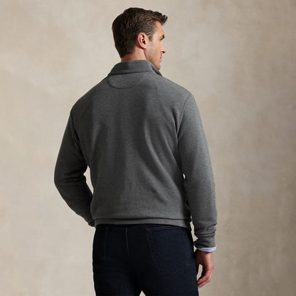 Polo Ralph Lauren Double-Knit Mesh Quarter-Zip Pullover Fortress Grey Heather - The Sporting Lodge