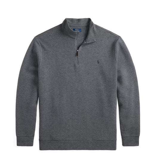 Polo Ralph Lauren Double-Knit Mesh Quarter-Zip Pullover Fortress Grey Heather