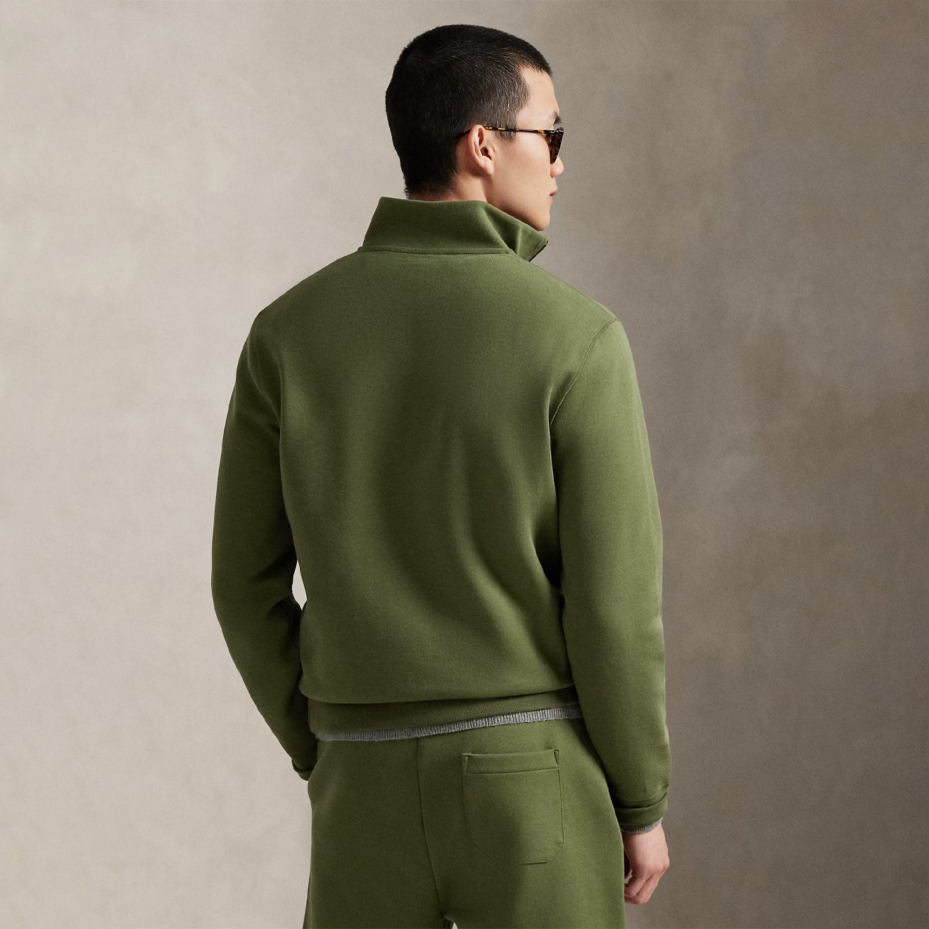 Polo Ralph Lauren Double - Knit Quarter - Zip Pullover Supply Olive
