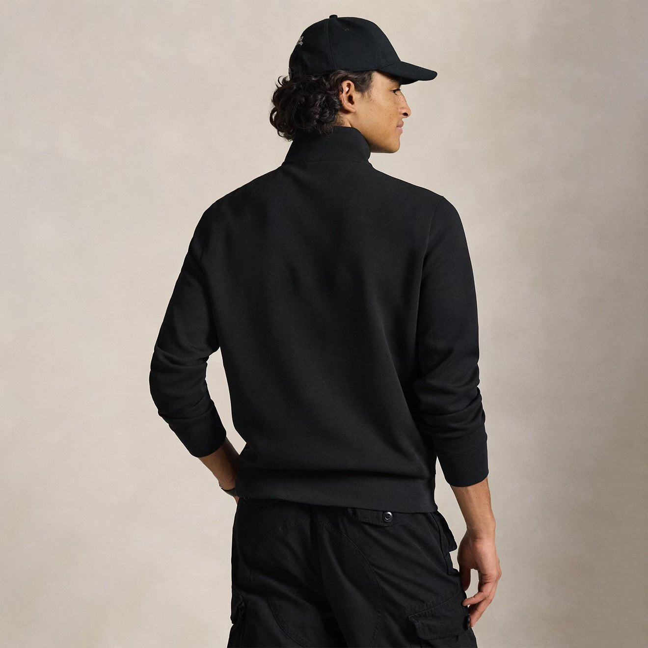 Polo Ralph Lauren Double-Knit Quarter-Zip Pullover Black – The