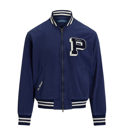 Polo Ralph Lauren Embroidered Canvas Track Jacket Newport Navy - The Sporting Lodge