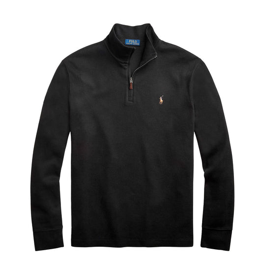 Polo Ralph Lauren Estate-Rib Quarter-Zip Pullover Polo Black