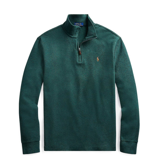 Polo Ralph Lauren Estate-Rib Quarter-Zip Pullover Scotch Pine Heather - The Sporting Lodge