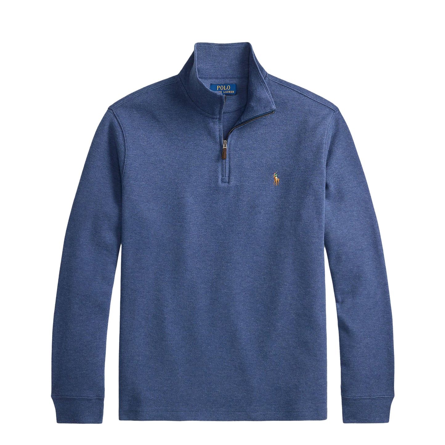 Polo Ralph Lauren Estate Rib Quarter Zip Pullover Derby Blue Heather