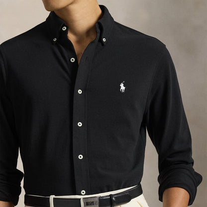 Polo Ralph Lauren Featherweight Mesh Shirt Polo Black - The Sporting Lodge
