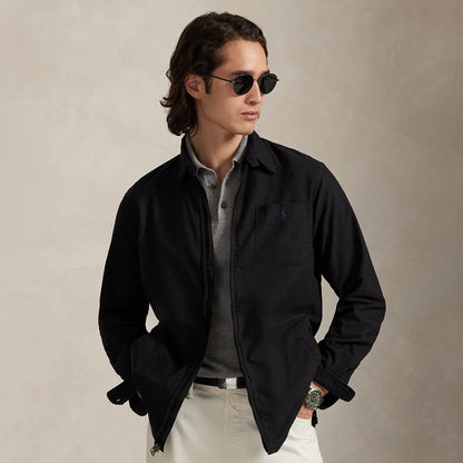 Polo Ralph Lauren Garment-Dyed Oxford Overshirt Polo Black - The Sporting Lodge