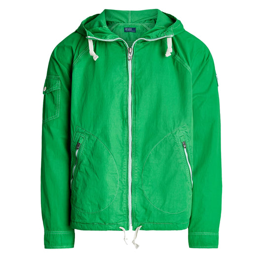 Polo Ralph Lauren Garment-Dyed Twill Hooded Jacket Green - The Sporting Lodge
