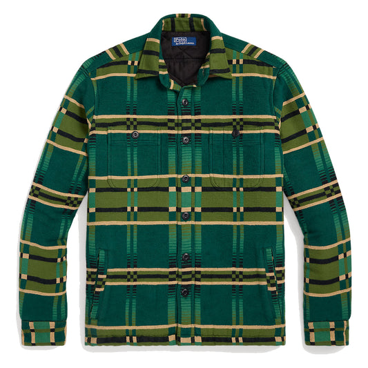 Polo Ralph Lauren Geometric Jacquard Overshirt Olive - The Sporting Lodge