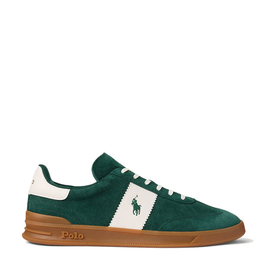 Polo Ralph Lauren Heritage Aera Suede Trainer Forest / Off White - The Sporting Lodge