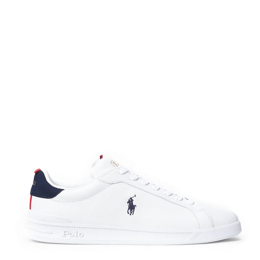 Polo Ralph Lauren Heritage Court II Leather Trainer White / Navy / Red - The Sporting Lodge