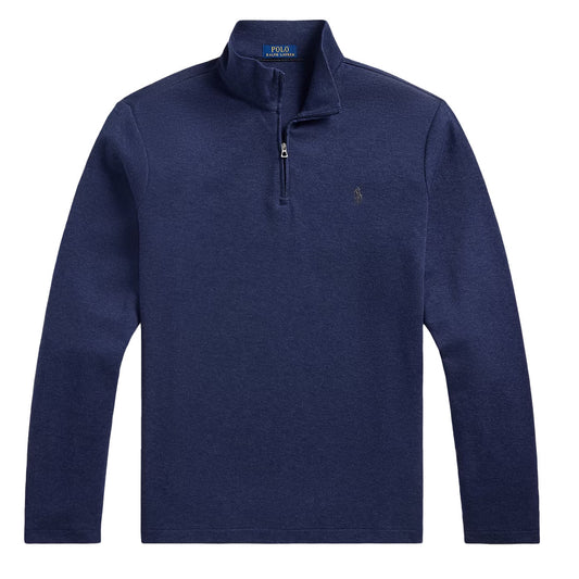 Polo Ralph Lauren Jacquard Quarter-Zip Pullover Spring Navy Heather - The Sporting Lodge