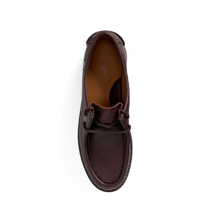 Polo Ralph Lauren Jett Lug-Sole Leather Moc-Toe Shoe Dark Brown - The Sporting Lodge