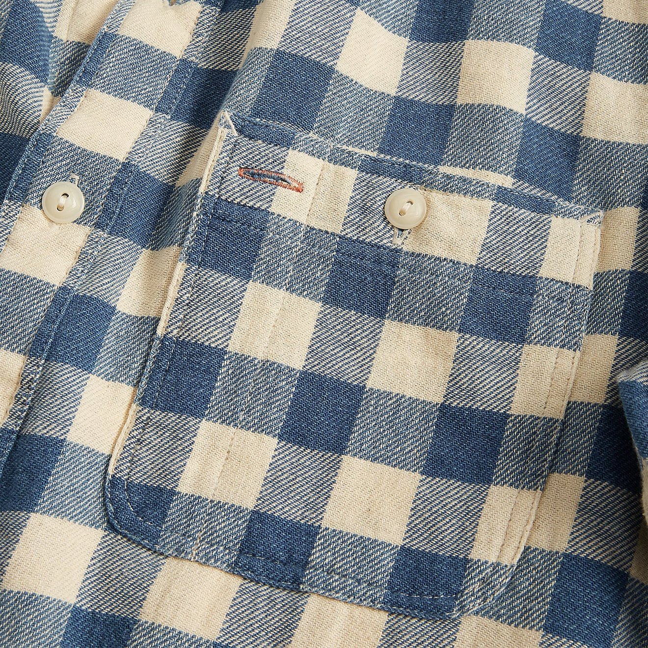 RRL by Ralph Lauren Womens Plaid Cotton-Linen Shirt Indigo/Cream - The Sporting Lodge
