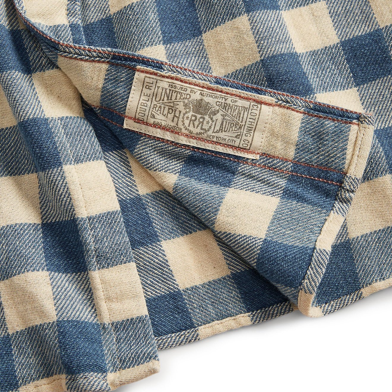RRL by Ralph Lauren Womens Plaid Cotton-Linen Shirt Indigo/Cream - The Sporting Lodge