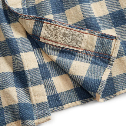 RRL by Ralph Lauren Womens Plaid Cotton-Linen Shirt Indigo/Cream - The Sporting Lodge