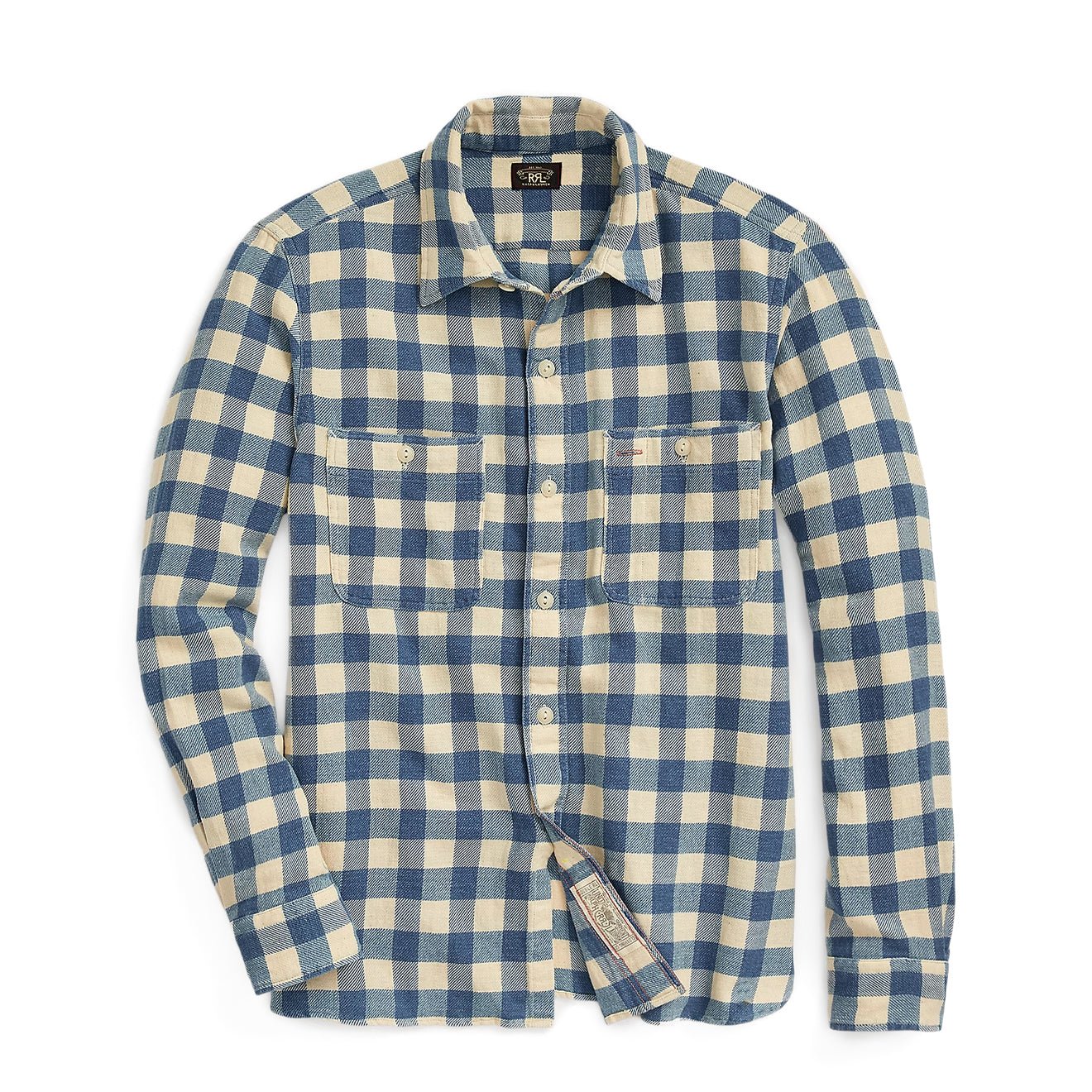 RRL by Ralph Lauren Womens Plaid Cotton-Linen Shirt Indigo/Cream - The Sporting Lodge