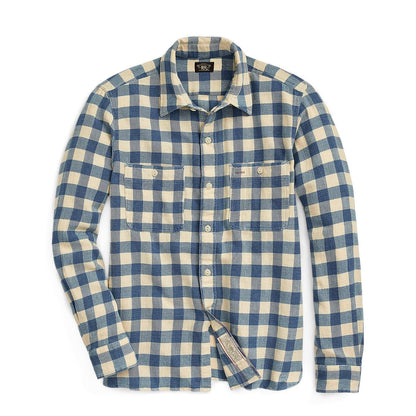 RRL by Ralph Lauren Womens Plaid Cotton-Linen Shirt Indigo/Cream - The Sporting Lodge