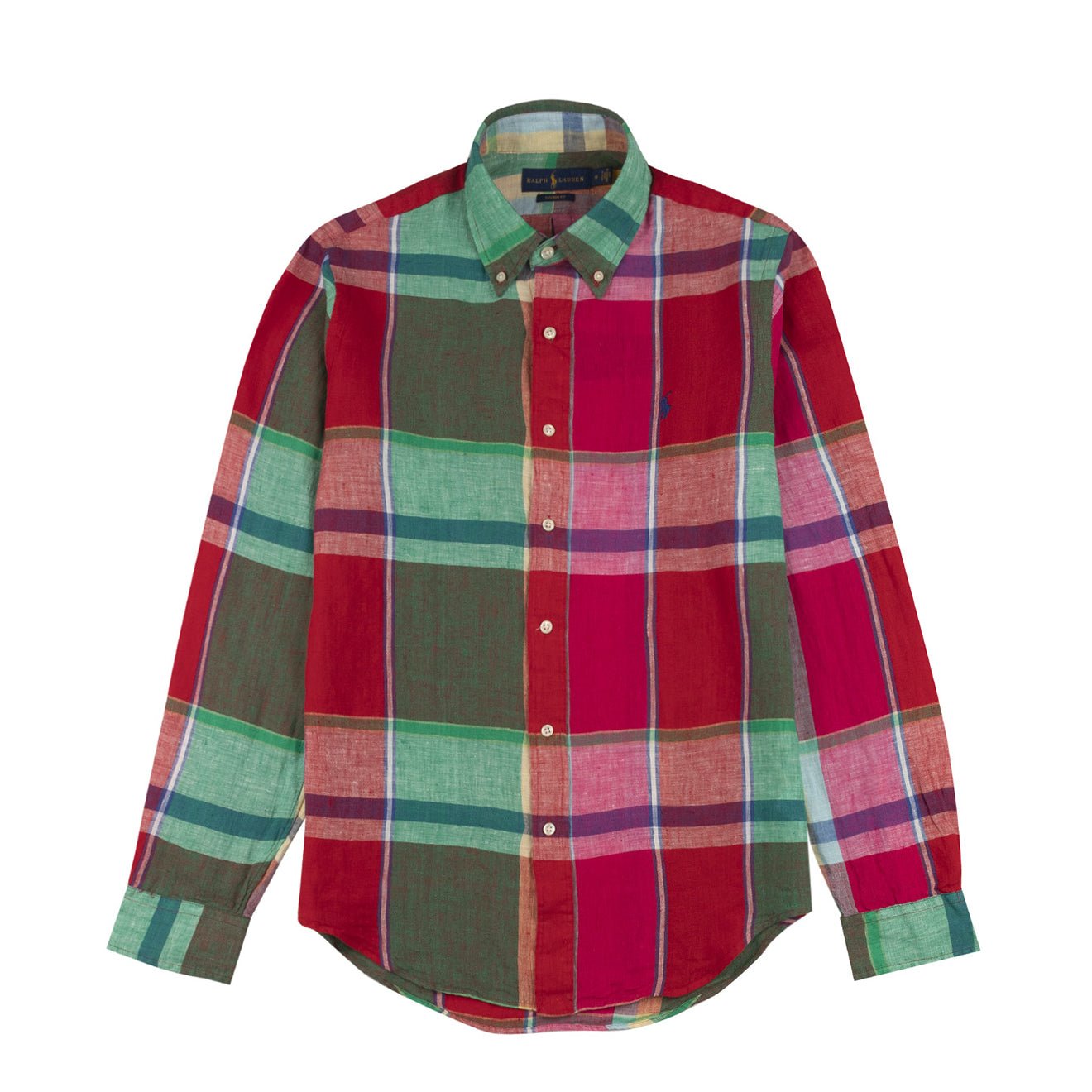 Polo Ralph Lauren L/S Linen Check Shirt Red / Green Multi