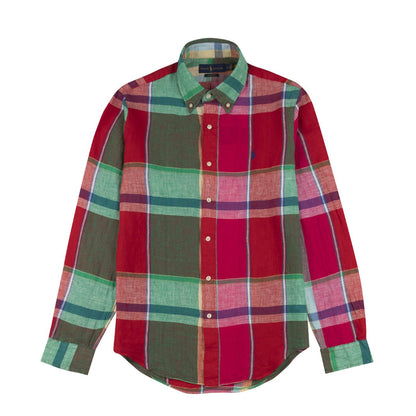 Polo Ralph Lauren L/S Linen Check Shirt Red / Green Multi