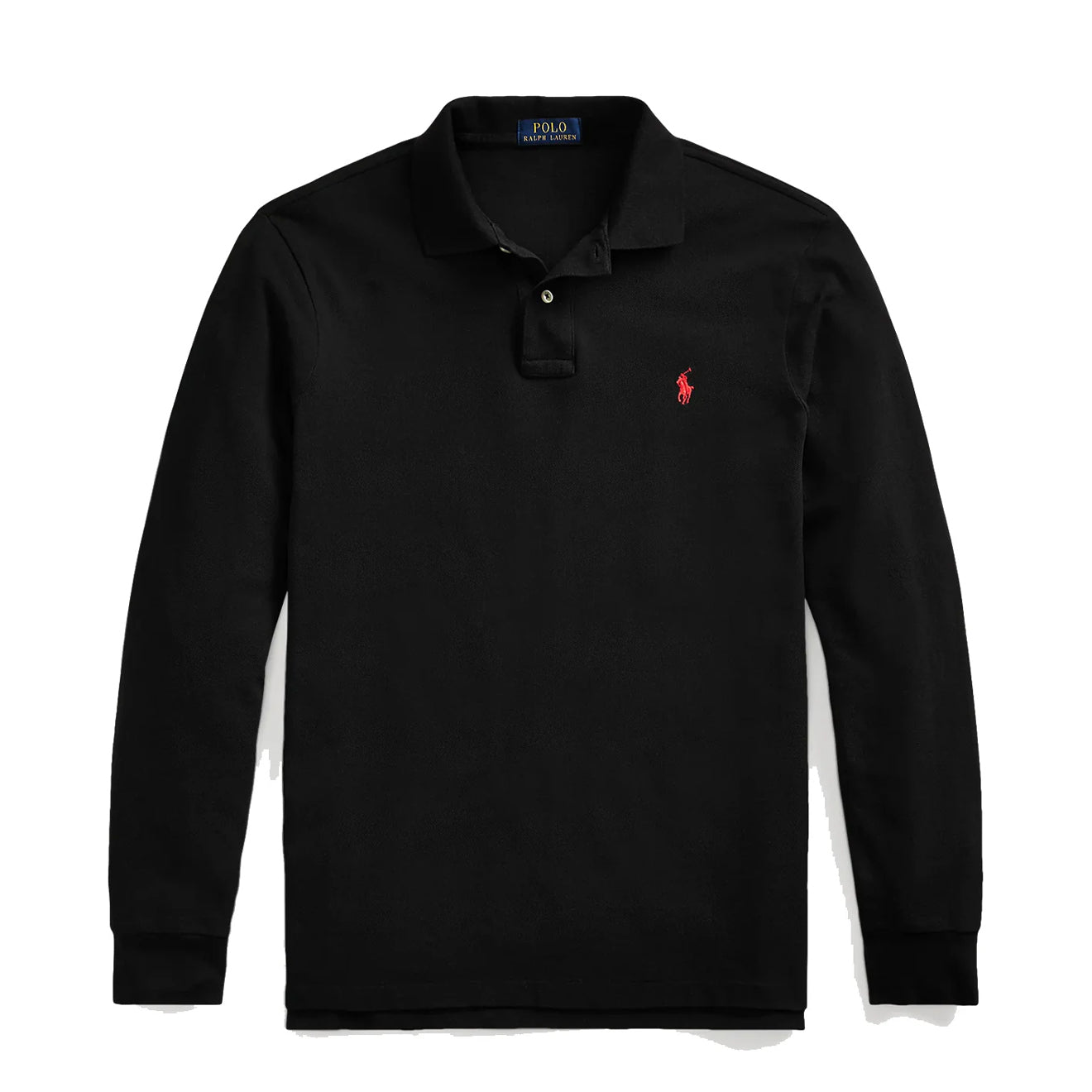 Polo Ralph Lauren L/S Custom Slim Fit Polo Black - The Sporting Lodge