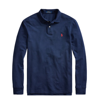 Polo Ralph Lauren L/S Custom Slim Fit Polo Shirt Newport Navy - The Sporting Lodge
