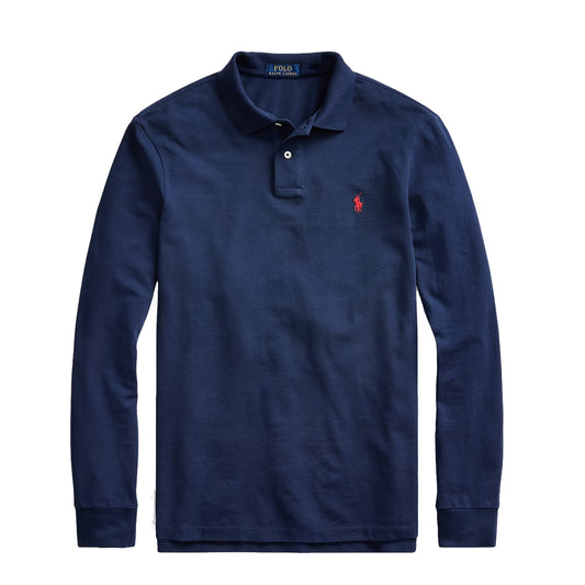 Polo Ralph Lauren L/S Custom Slim Fit Polo Shirt Newport Navy