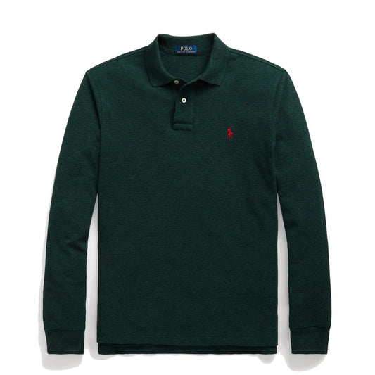 Polo Ralph Lauren L/S Custom Slim Fit Polo Shirt Scotch Pine Heather