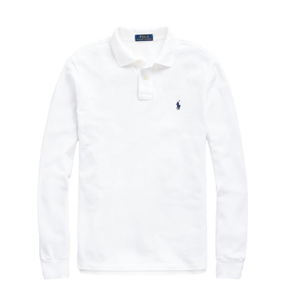 Polo Ralph Lauren L/S Custom Slim Fit Polo Shirt White - The Sporting Lodge