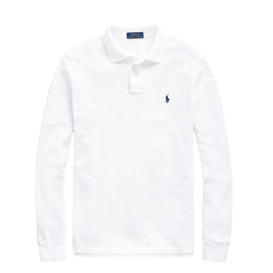 Polo Ralph Lauren L/S Custom Slim Fit Polo Shirt White
